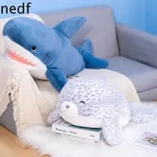 NEDFS Boneca De Tubarão Manchado , Brinquedo De Pelúcia Piebald Série Oceano Animal Marinho De Baleia Com Vedação Macia