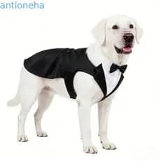 Fantasia De Smoking Para Cachorro ANTIONEHA , Duas Peças Com Gravata Borboleta Casamento , Conjunto De Grande Respirável