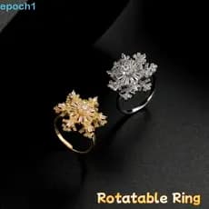Anel De Floco De Neve EPOCH1 , Flor Giratório De Cristal Brilhante Dedo De Zircônia Leve E Luxuoso