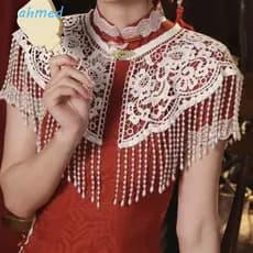 Xale De Borla De Pérola AHMED , Vintage Com Cheongsam , Renda Feito À Mão Para Festa