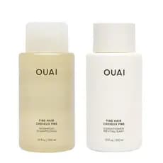 Conjunto de Shampoo e Condicionador OUAI Fine - Shampoo e Condicionador Sem Sulfato para Mulheres e Homens - Feito com Q