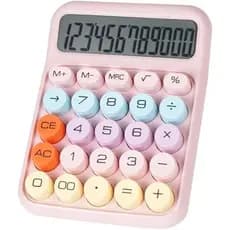 Calculadora De Interruptor Mecânico Com Botões Grandes , Calculadoras De Mesa , 12 Dígitos , Tela L Grande , Rosa Fofas