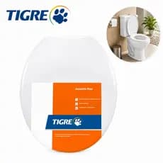 Assento Sanitário Tigre Max Branco Tampa Vaso Sanitário Oval Universal Resistente