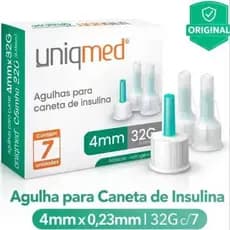 Agulha 4mm para caneta de insulina e wegovy 0,23MM (32g) c/7