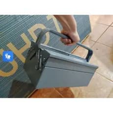 Caixa de Ferramentas Sanfonada Metal Vonder - Design Sanfonado e Fecho Seguro, 3 Gavetas