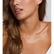 Colar delicado com inicial em ouro VENOCO para mulheres, colar delicado com letra em ouro, colar choker com pingente peq
