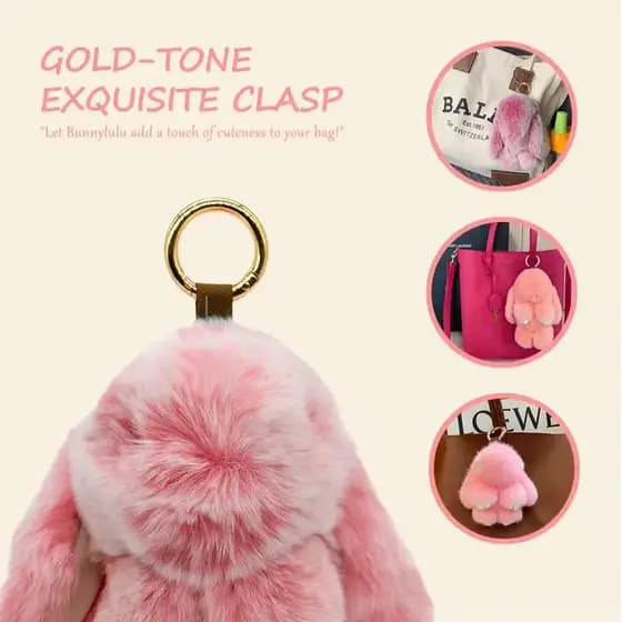 [BunnyLulu] Chaveiro de Coelhinho com PomPom Feito à Mão com Caixa de Lata, Presente de Natal para Meninas e Crianças, A