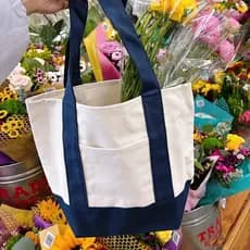 Bolsa de Lona Bordada e Reforçada, Elegante, Bolsa de Mão de Lona, Bolsa de Ombro Único, Multicolorida