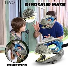 Máscara De Dinossauro De Halloween TEVO , Adereços De Cosplay , Arnês Plástico Rígido , Chapéu De Dragão De Boca Aberta