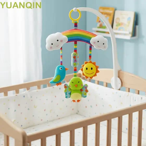 YUANQINZT Brinquedos Para Bebês , Animal De Pelúcia Colorido Sino Arco-Íris Atividade Brinquedo , Mordedor Assento De Ca