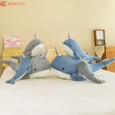 MXMUSTYZA Gigante Baleia Brinquedo De Pelúcia Bonito Travesseiro De Dormir Crianças Brinquedos Decorar Animais Do Mar Hu
