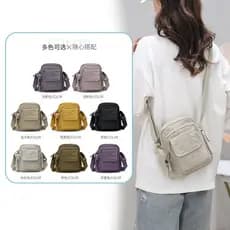 Simples Casual senhoras bolsa de ombro grande capacidade Multi-zíper pequeno quadrado saco leve All-Match ombro bagunça