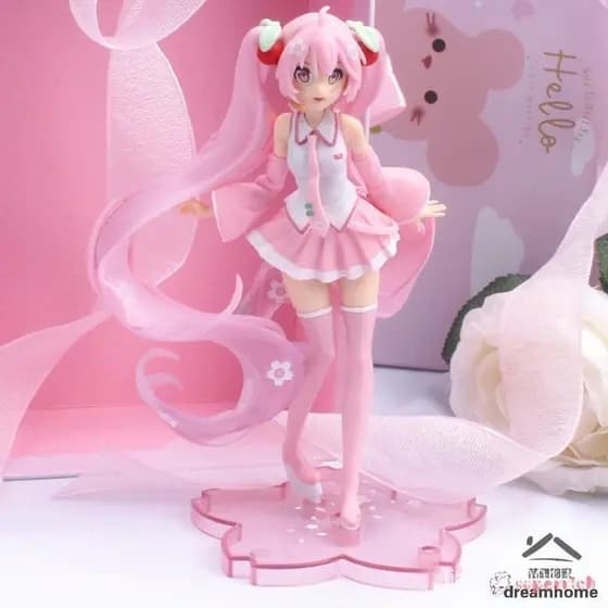 Figura de Menina Anime Hatsune Miku em PVC, Decoração de Bolo, Mini Brinquedo Infantil, Artigos para Festa