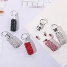 Caixa De Comprimidos De Medicina JUNYUE , Mini Porta-Liga De Alumínio De Cristal , Chaveiro Portátil De Recipiente Stras