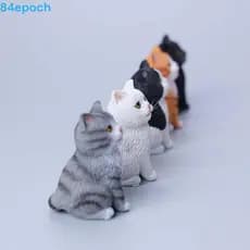 BREPOCH Ornamento De Gato , Simulação De Modelo De Animal De Estimação Sentado , Gatinho Resina Fofa Mini Decoração Desk