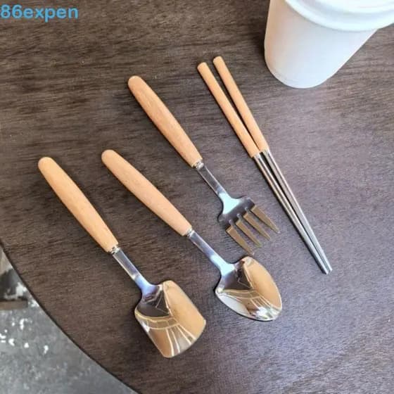 EXPEN1 Colher Garfo Pauzinhos , Alças Sopa De Arroz Anti-Queda , Talheres Infantis Portáteis