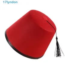 Boné LYNDON Fez De Feltro , Chapéu Redondo Respirável Tarboosh Marroquino Cosplay Cor Vermelha Com Borlas Turcas
