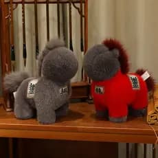 2026 ano do cavalo mascote novo estilo coelho vermelho estação de brinquedo de pelúcia estilo pônei casa travesseiro zod