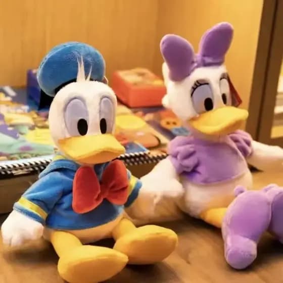 Boneca de Pelúcia Cartoon Donald Duck Brinquedo Novo Bonito Boutique Coelho Cabeludo Casal Pato Anime Boneca Daisy Brinq
