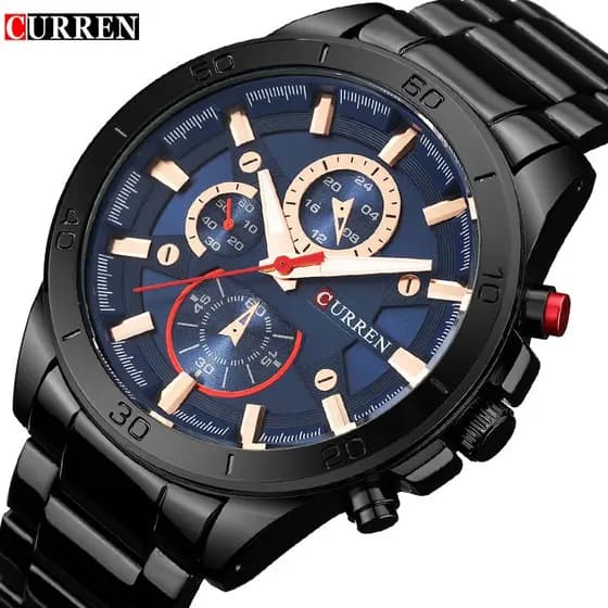 CURREN Marca Original Relógio Masculino Moda Casual Negócios Esporte Aço Inoxidável Quartzo À Prova D'água 8275 X