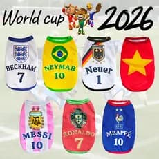 Camisa De Futebol Para Animais De Estimação Da Copa Do Mundo 2026 Messi Ronaldo Neymar Cachorro Gato Colete Esportivo Re