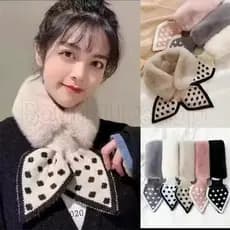 Lenços Quentes De Outono Inverno-Cachecol Versátil De Pelúcia Estilo INS-Lenço Cruzado Feminino Grosso À Prova De Vento