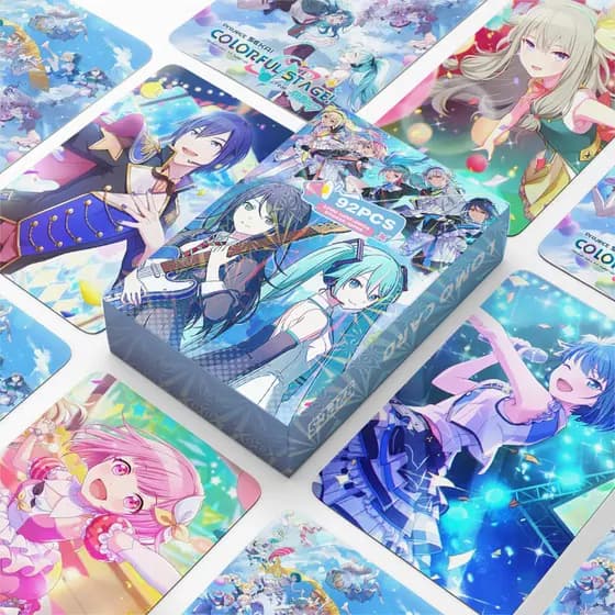 Projeto SEKAI : Taxa Colorida De Palco . Cartão Hatsune Mikulomo Postal 60pcs + 32pcs Adesivo