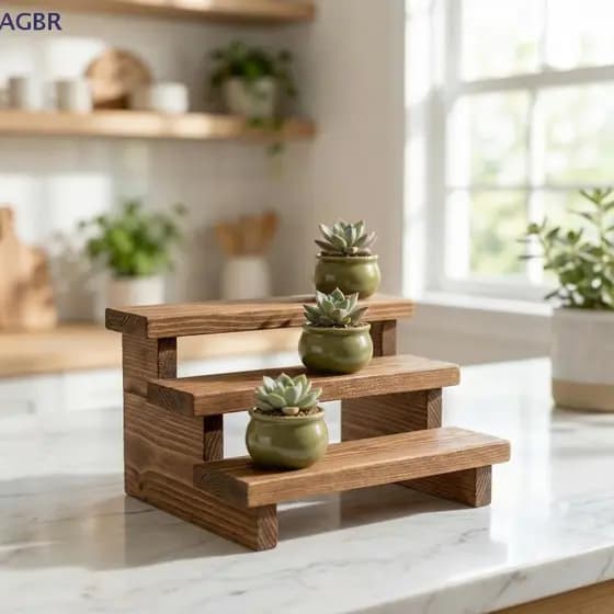 [AGBR] 2 Peças Simulação De Casa De Bonecas Prateleira De Madeira De Três Camadas Para Modelo De Suporte Em Miniatura Ac