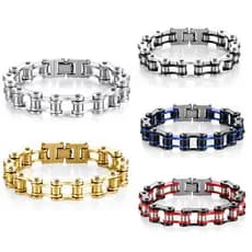 Europeu americano Punk masculino aço inoxidável motocicleta pulseira Rock exclusivo motocicleta corrente bicicleta titân