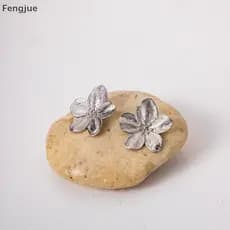 Fengjue 1 Par Vintage Exagerado Flor Metal Brincos Para Mulheres Meninas Simples Geométrico Grandes Moda Festa Jóias Pre