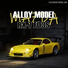 Escala 1 : 32 MazdaRX-7FD3S Liga Modelo De Carro Diecast Som Luz Amantes Do Coleção Crianças Presente Aniversário Metal