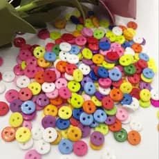 200 Peças Novo Botão De Plástico 8mm 2 Furos/Lotes De Costura Mix PM12