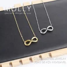 Infinito De Aço Inoxidável Figura Oito Colares Para Mulheres Não Tarnish Ouro 18K Folheado A De Alta Qualidade Jóias De
