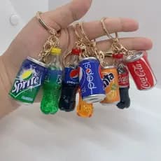 Bonito simulação Cola Sprite garrafa de bebida pode combinação chaveiro saco criativo carro chaveiro atacado