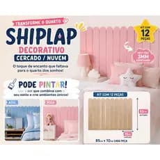 SHIPLAP Kit 12 Ripas Arco Nuvem Decorativo Ripado MDF Cru Ripinha Criança