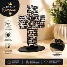 Cruz Pai Nosso Decorativo em MDF Premium Oração Completa Decoração Religiosa