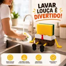Suporte Bucha Lavar Louça Pia Personagem Bob 3D Divertido Decorativo Organizador
