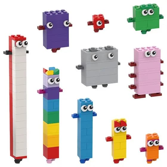 10 Pçs/Set Dos Desenhos Animados Anime Bloco Numberblocks Um A Dez Matemática Digital Transforma DIY Blocos Educacionais