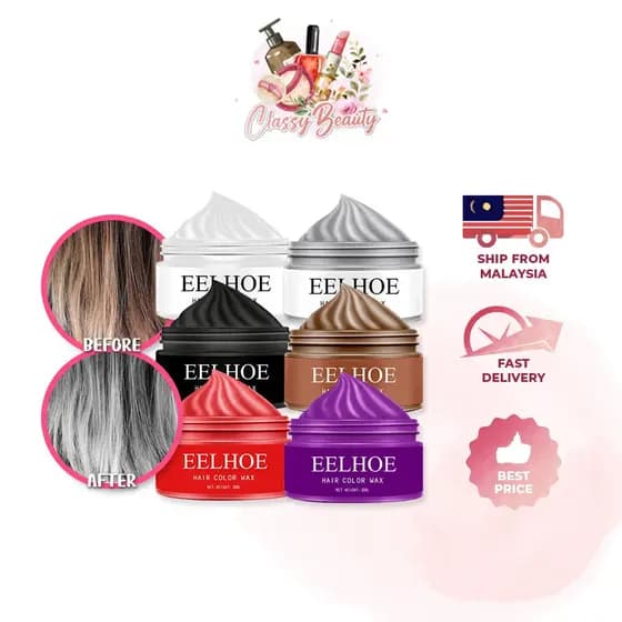 EELHOE Cera de Cabelo Temporária Cor Japão Cinza Prata Pomada de Estilo lama cor 57EC
