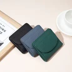Japão Moda Couro Real Bolsa Feminina Curta Bifold Pequena Carteira RFID Titular Do Cartão De Crédito ins Mini Bonito Ult