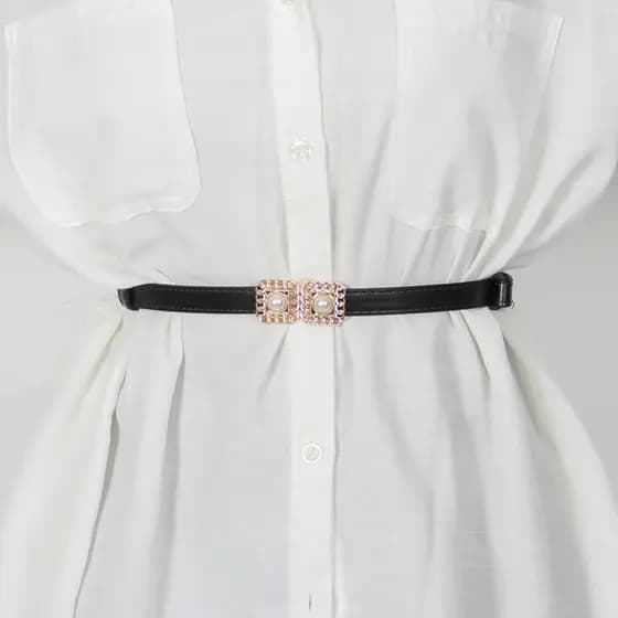 [Estoque pronto] ins cinto fino simples All-Match senhoras ajustável moda cinto decorativo com terno saia camisa cintura