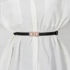 [Estoque pronto] ins cinto fino simples All-Match senhoras ajustável moda cinto decorativo com terno saia camisa cintura