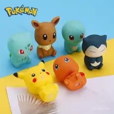 Bonecos de Banho Sonoros Pokémon Anime Pikachu Bulbasaur Charmander Eevee Snorlax para Crianças e Bebês