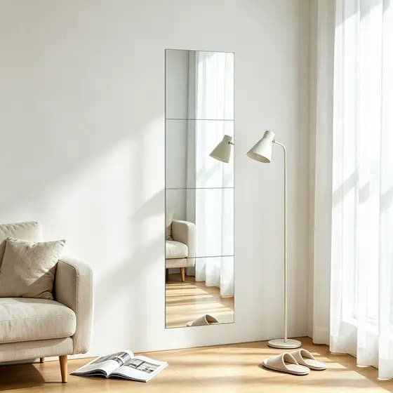 [Estoque pronto] Novo estilo de espelho acrílico adesivo de parede espelho de banheiro decoração de casa faça você mesmo