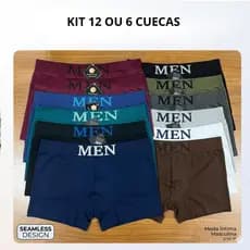 kit 12 ou 6 cuecas Renove seu estoque de Cuecas com nossas Cuecas Boxers Masculinas de Microfibra