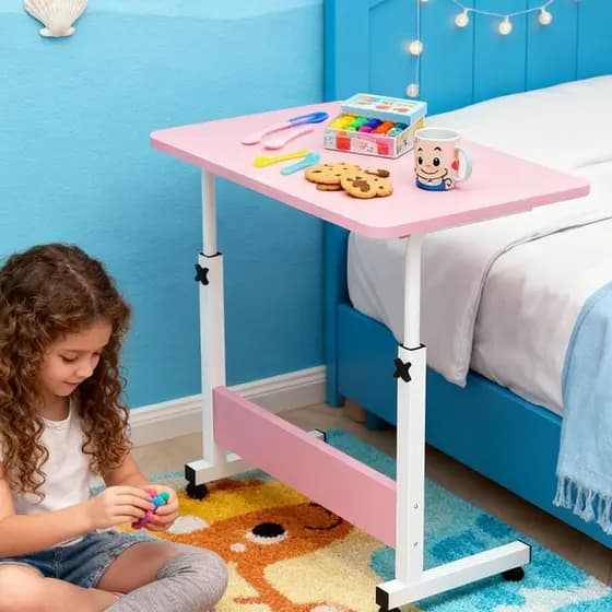 Mesa Suporte Notebook Com Rodinhas Altura Regulável para Cama Sofá Escritório Gamer Moderna 60x40