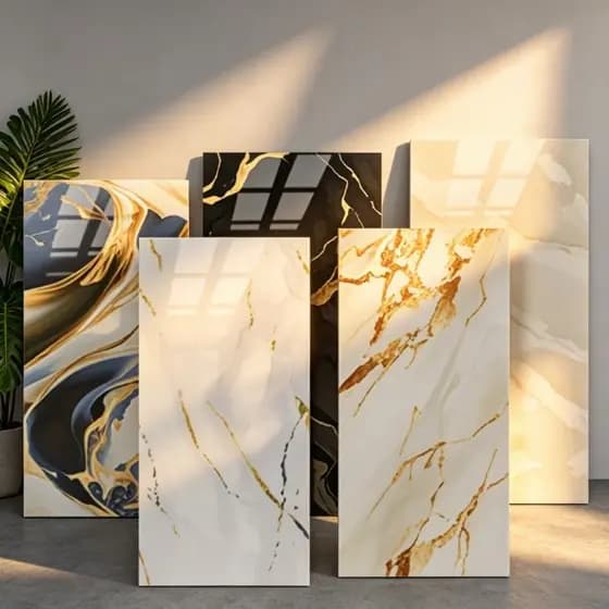 Kit 50 Placa Marmore de Parede Adesivo 3D 30cm x 60cm Vinílico Lavável Revestimento Papel Painel