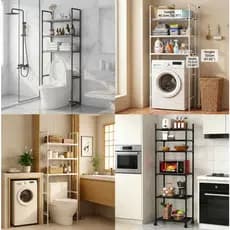Estante Multiuso Em Metal Prateleira Armazenamento Móvel Organizadora De Banheiro Cozinha 6 camadas
