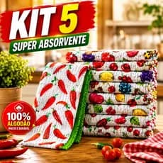 kit 5 Pano de Copa Atoalhado Felpudo Grosso 100% Algodão ENVIO RÁPIDO