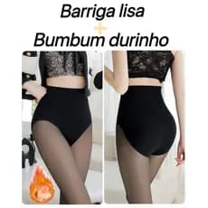 Meia Calça Térmica Cintura Alta Translúcida Peluciada Efeito Pele Invisível Levanta Bumbum e modela